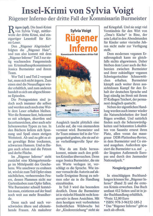 Rügener Inferno im Rüganer Anzeiger